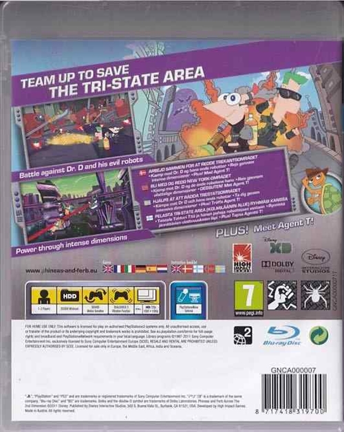 Phineas and Ferb Across the 2nd Dimension - Uden manual - PS3 (B Grade) (Genbrug)